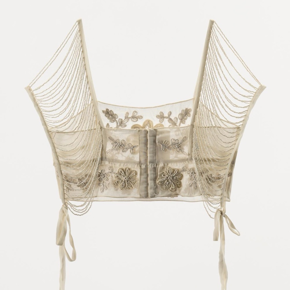 Zara Limited Edition Embroidered Lace Skirt and Fringe Top - M - Picture 7 of 8
